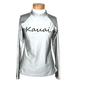 INGEAR UPF 50+ Women’s “Kauai” Silver Long Sleeve Rash Guard X-Large EUC